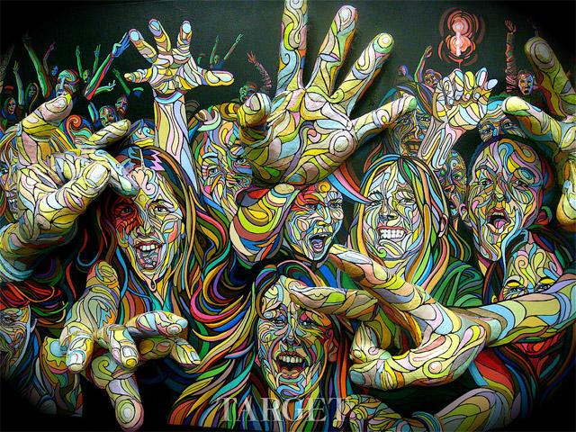 全新的绘画语言 艺术家Shaka打造立体浮雕油画