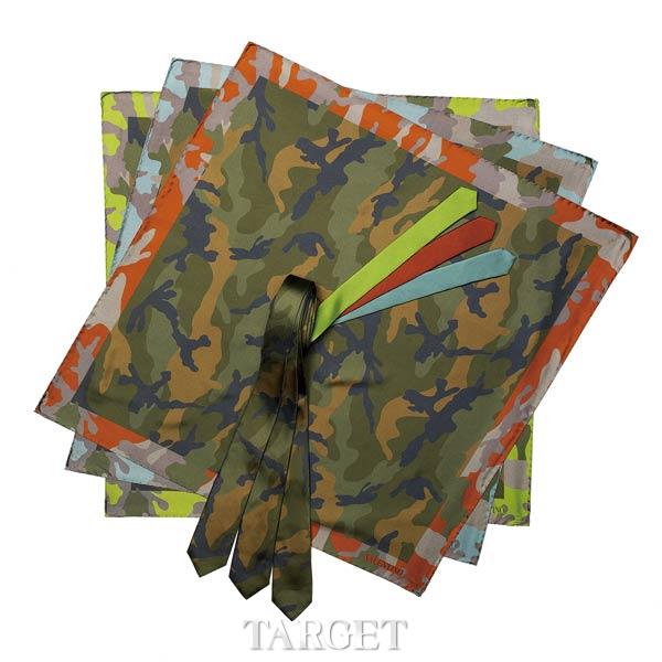 Valentino Camouflage系列迷彩领带及口袋巾 