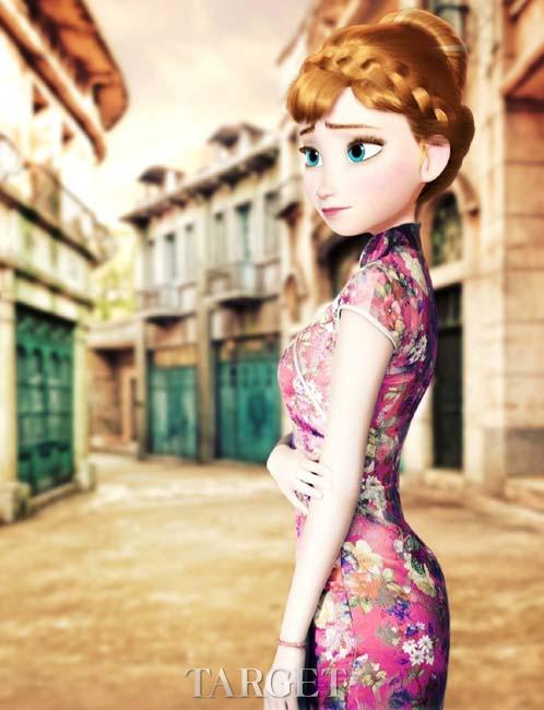 《冰雪奇缘》Elsa旗袍装 融入粉墙黛瓦的中国诗画