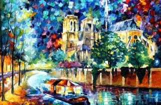 leonid afremov印象派色彩 天然油料的艳丽画作