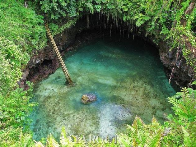 苏阿海沟潮汐池 萨摩亚群岛天然“泳洞”