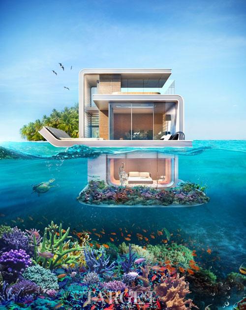 迪拜“漂浮别墅” 享受到水下及陆上的双重美景