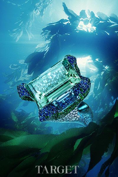 Masriera 18K金镶钻石及蓝宝石珐琅戒指