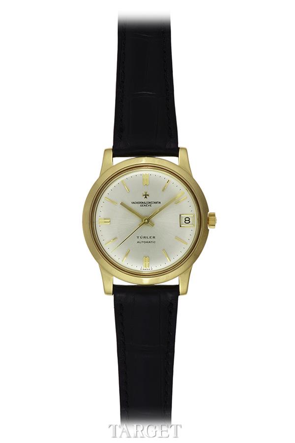 18K 黄金自动上链日期腕表，1966年。